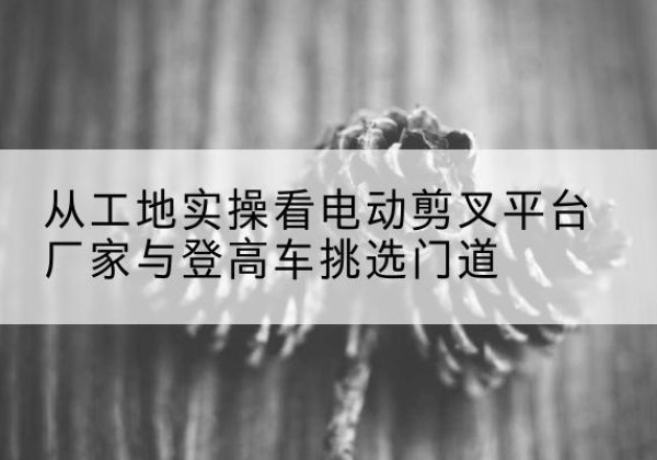 金城江电动剪叉升降平台厂家-从工地实操看电动剪叉平台厂家与登高车挑选门道